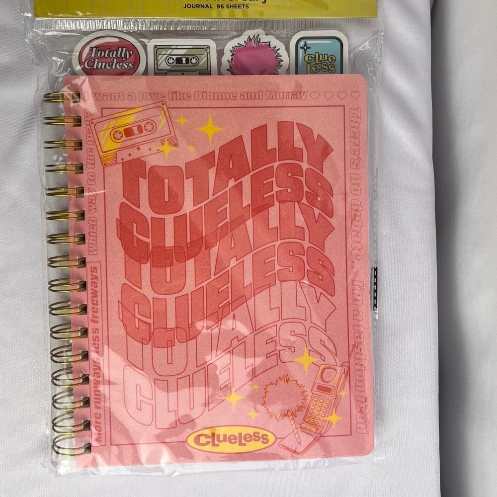 Clueless 30th Anniversary Journal 96 Sheets with Stickers Pink Spiral Notebook